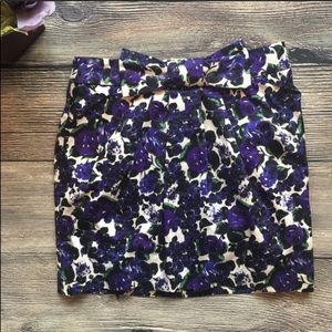 TopShop Ultraviolet Floral skirt bow detail sz 2